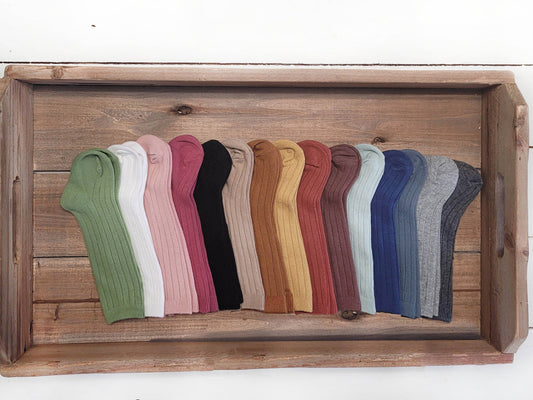 Ribbed Knee High Knit Socks