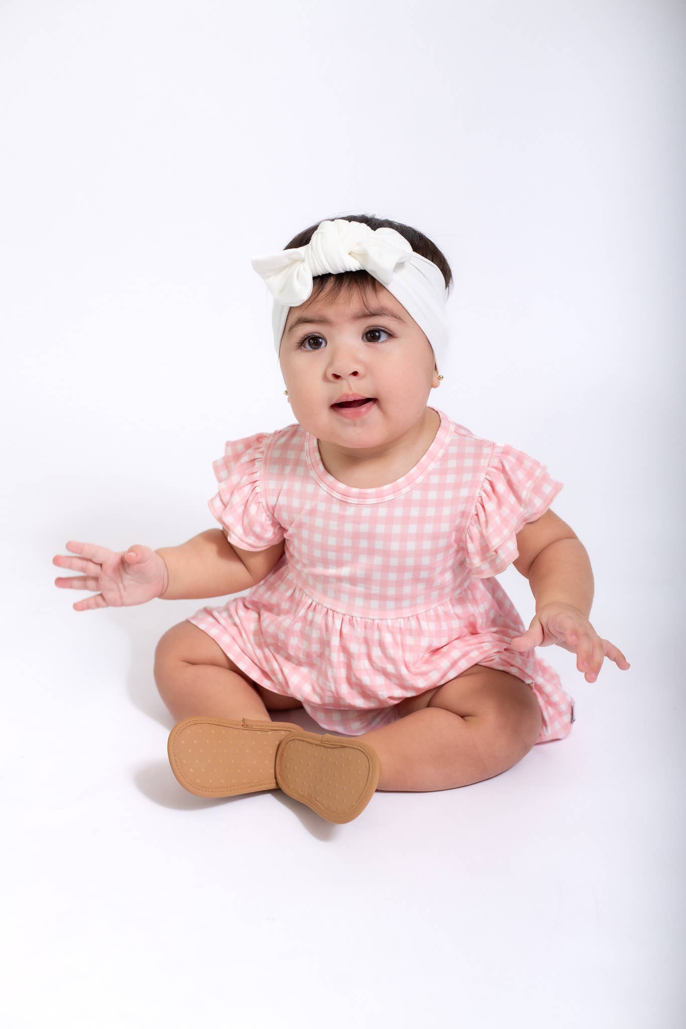 Pink Gingham Bodysuit Dress
