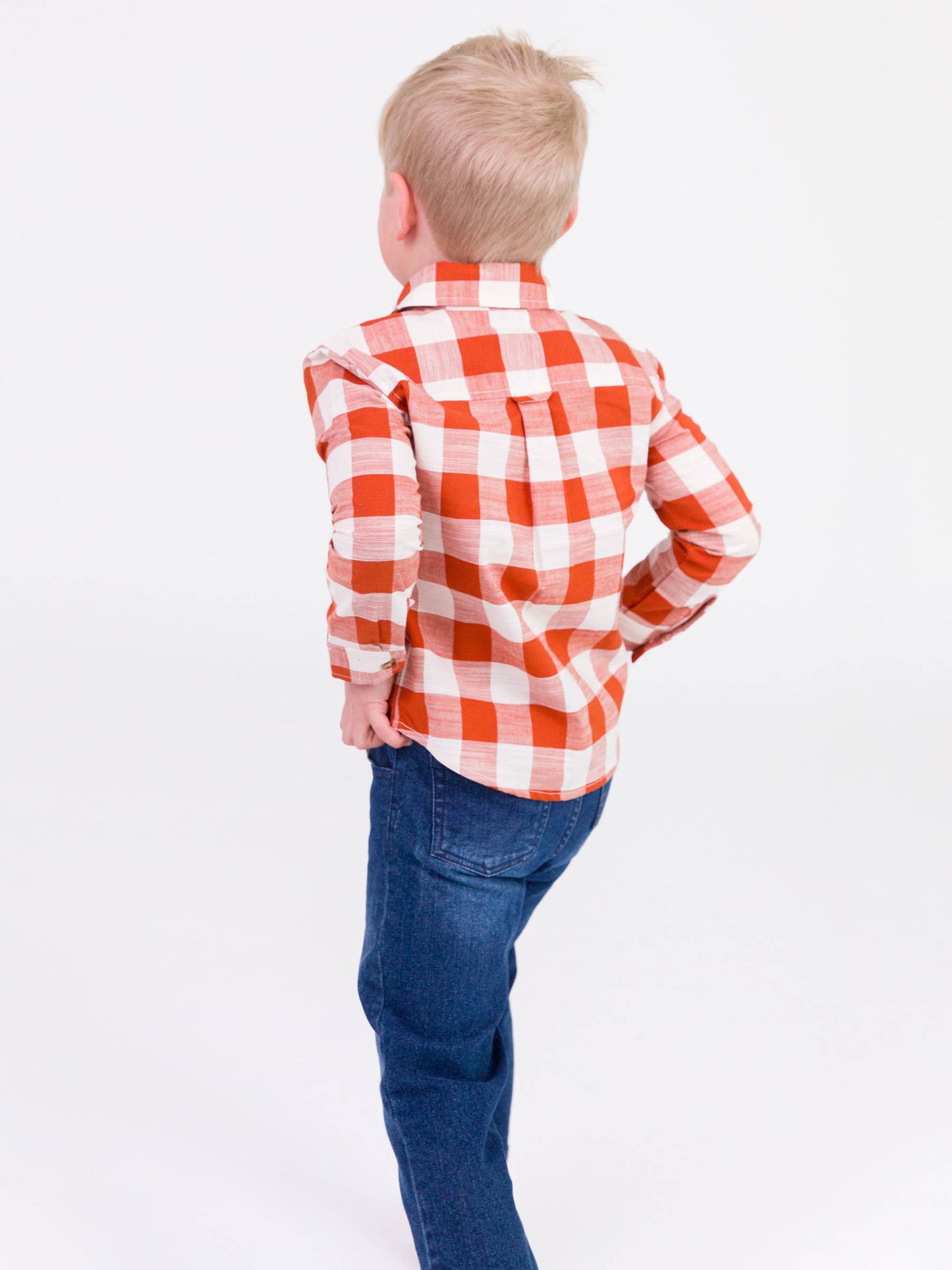 Rust Plaid Button Down
