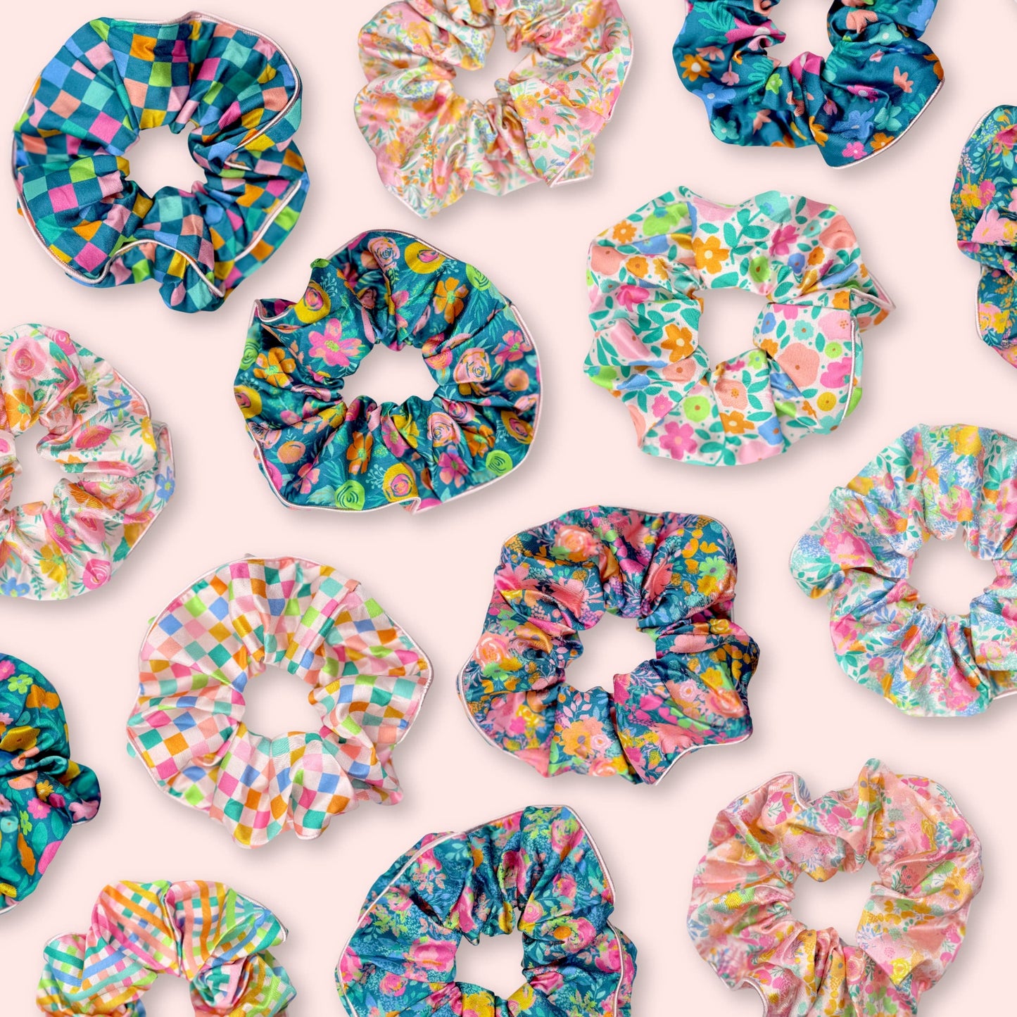 Hair Scrunchie | Emerald Rainbow Forest