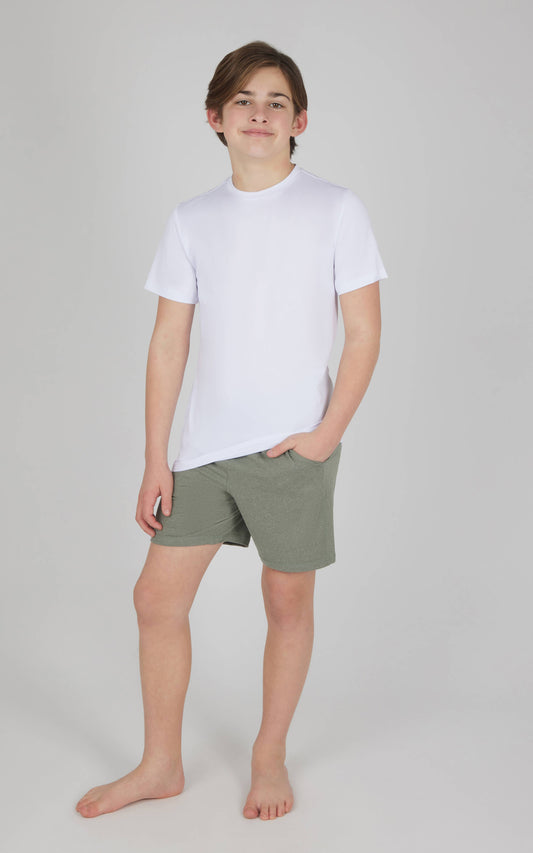 Boys Two Tone Heather Lux Shorts w Inner Liner