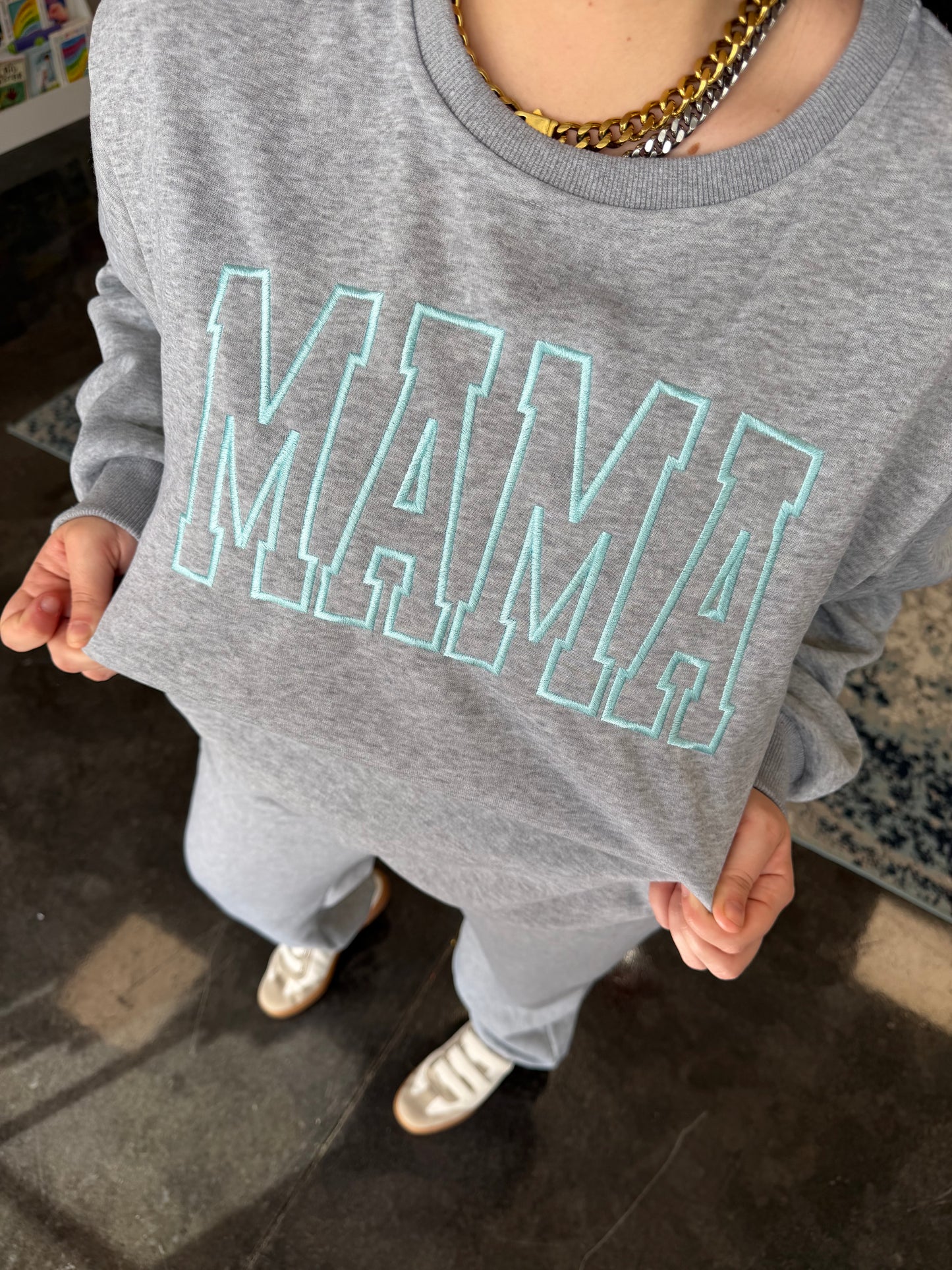 Mama Embroidered Sweat Set
