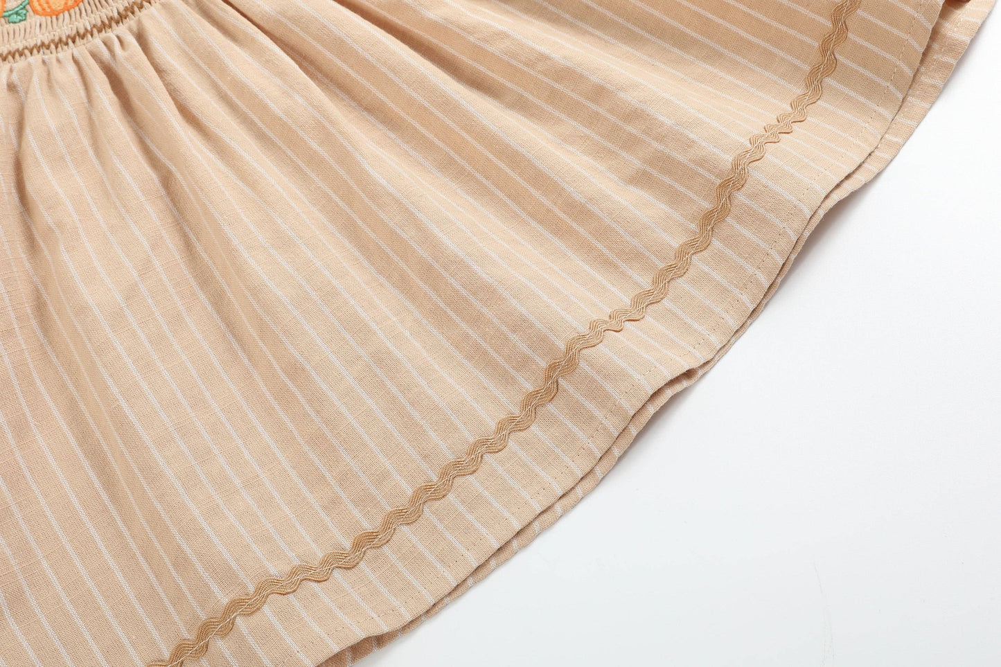 Brown Pumpkin Smocked Dress and Bloomer Set
