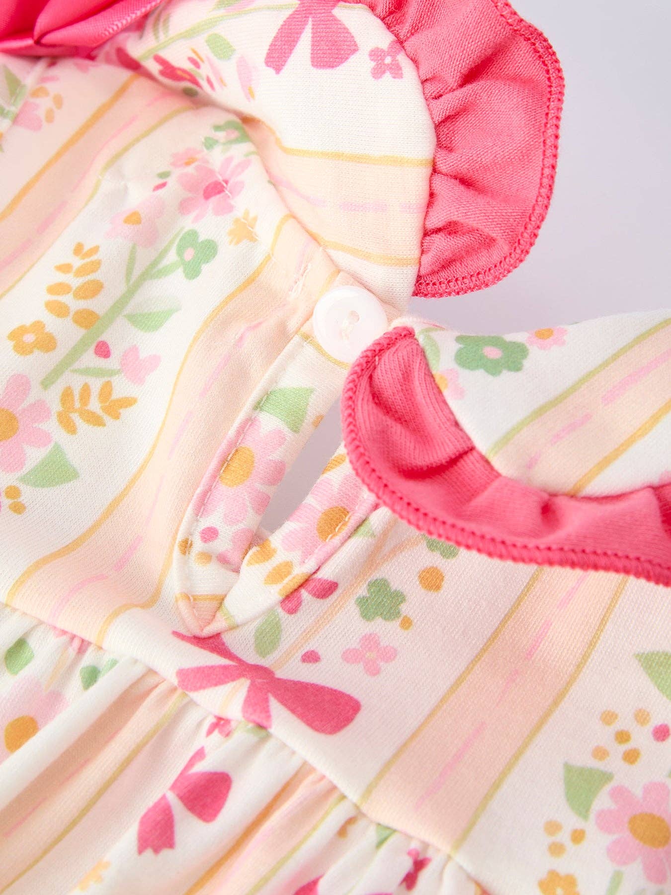 Floral Bow Ruffle Bloomer Set