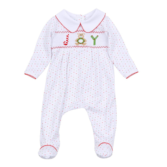 Christmas Joy Classics Smocked Footie - Red Boy