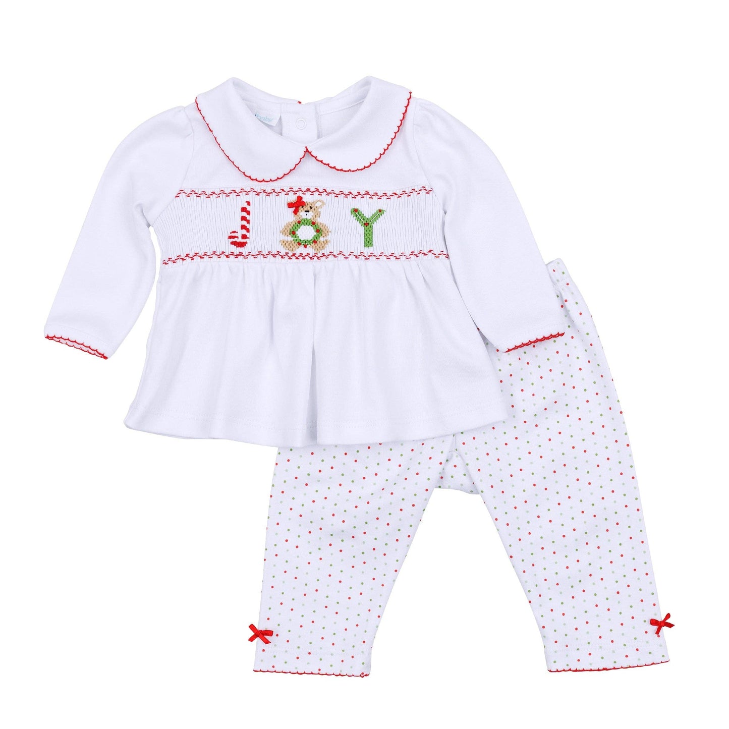 Christmas Joy Classics Smocked Pant Set