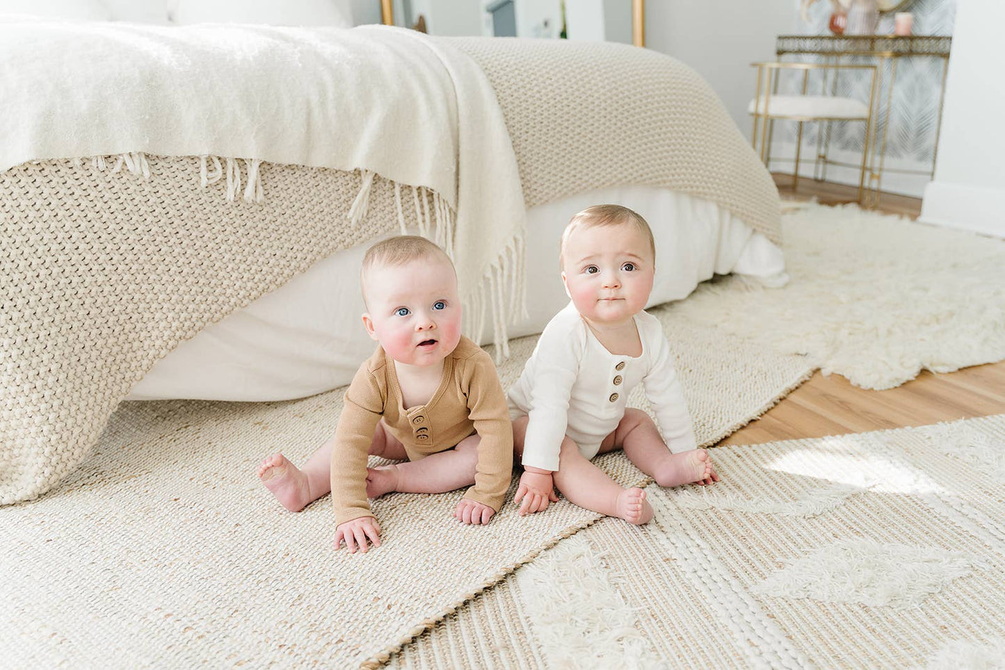 Organic 3 Button Bodysuit | Latte