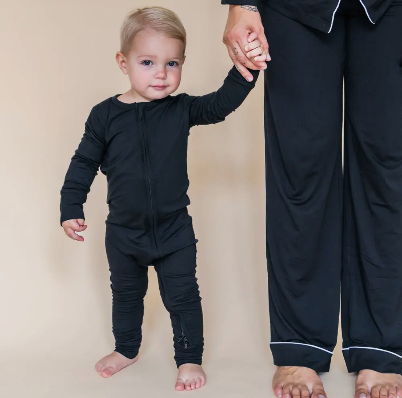 Allie Black Bamboo Footie