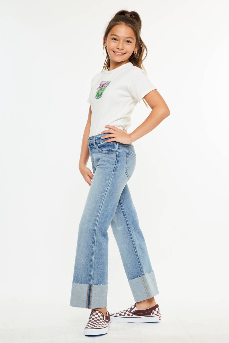 YOUTH MID RISE CROP WIDE FLARE-YC78027M