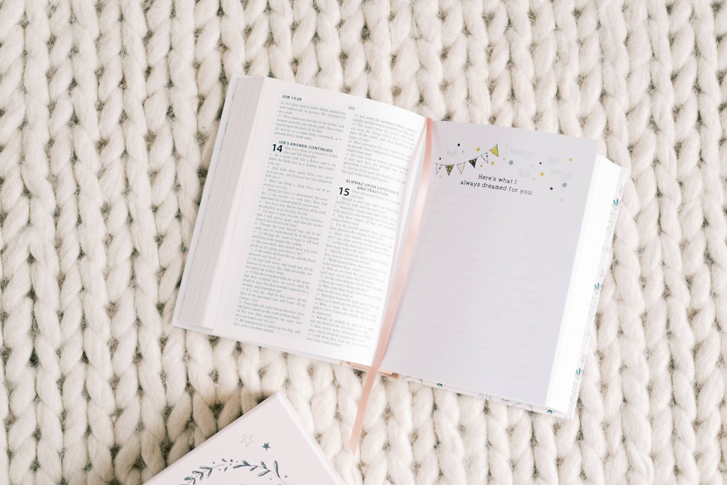 Pale Pink Kept in My Heart Bible