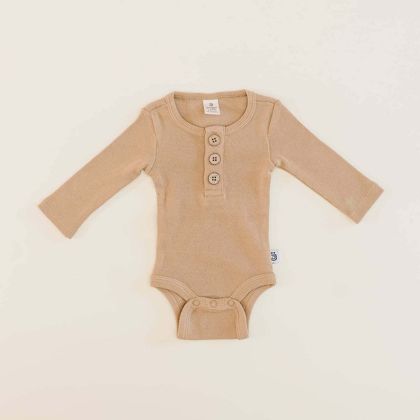 Organic 3 Button Bodysuit | Latte
