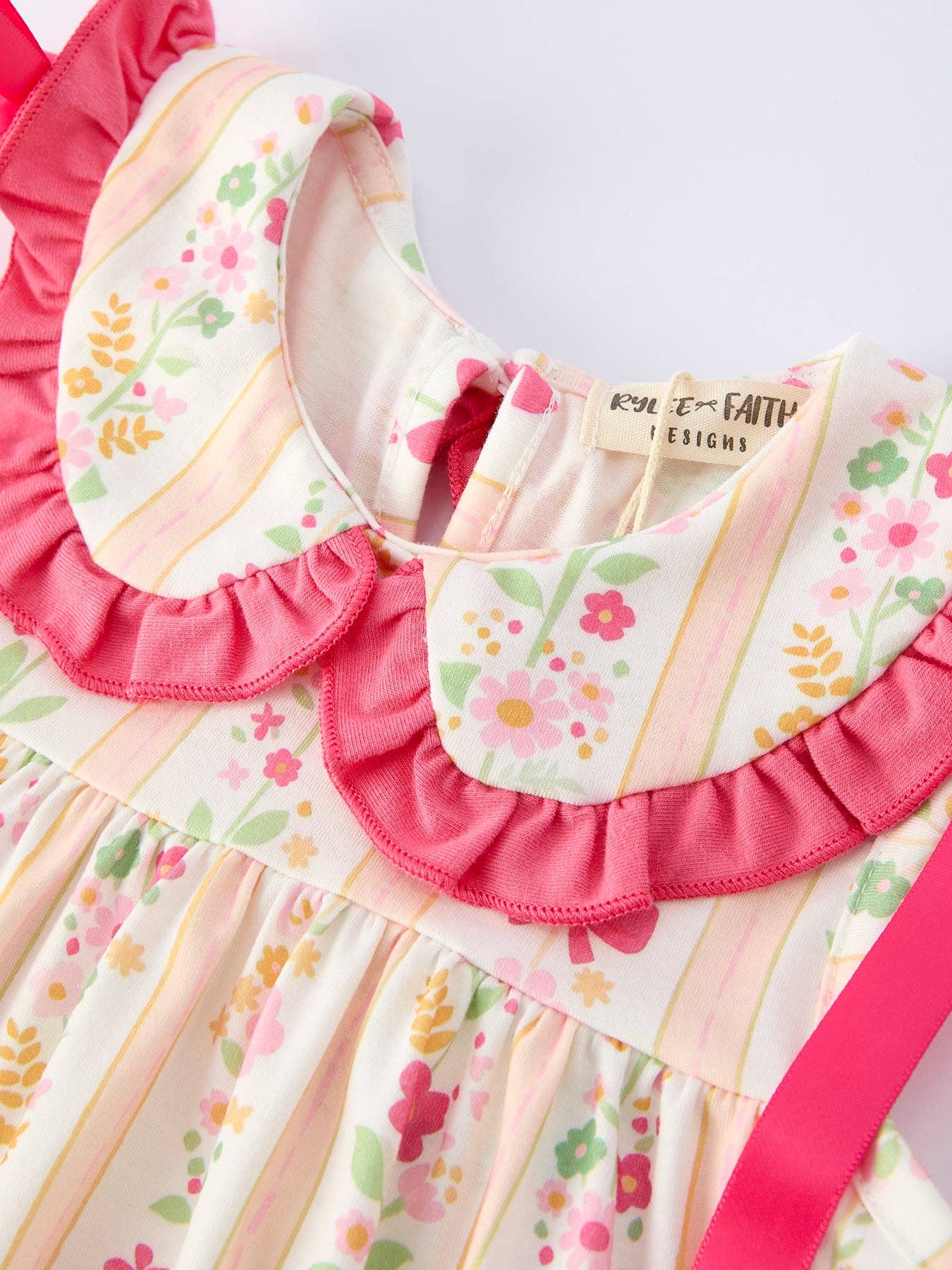 Floral Bow Ruffle Dress