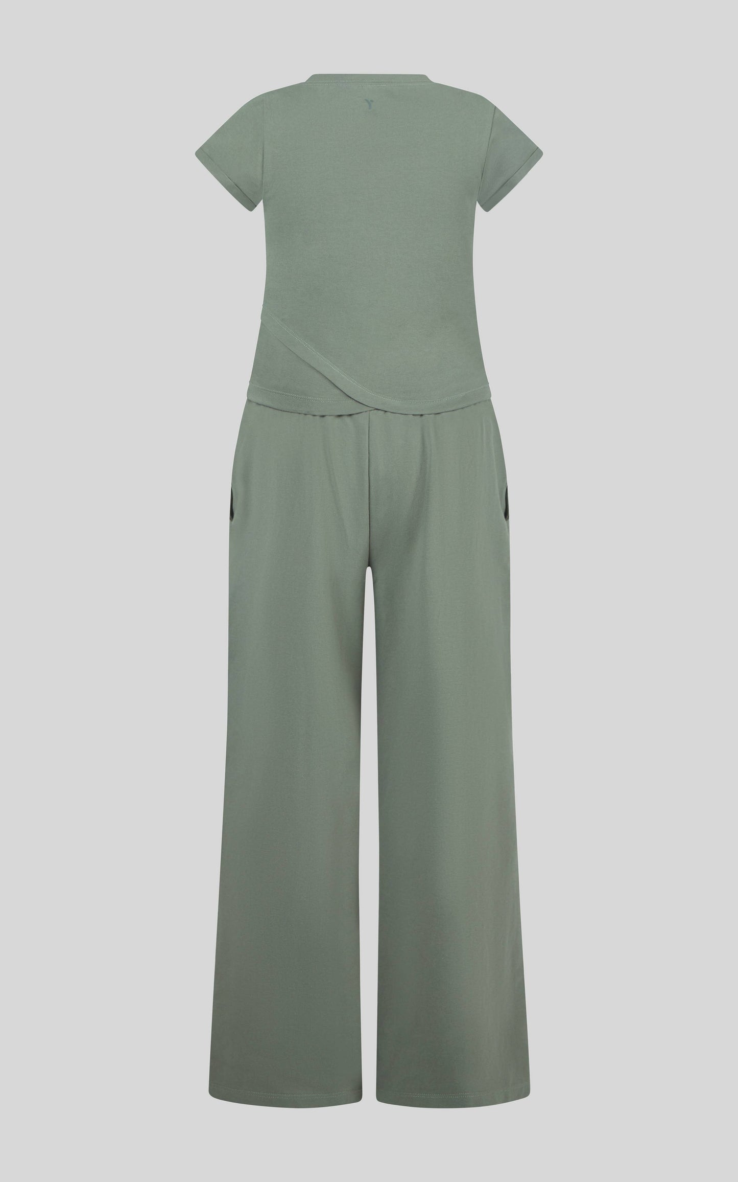 Tween Girls Jersey Crew Neck Short Sleeve and Wide Pants Set