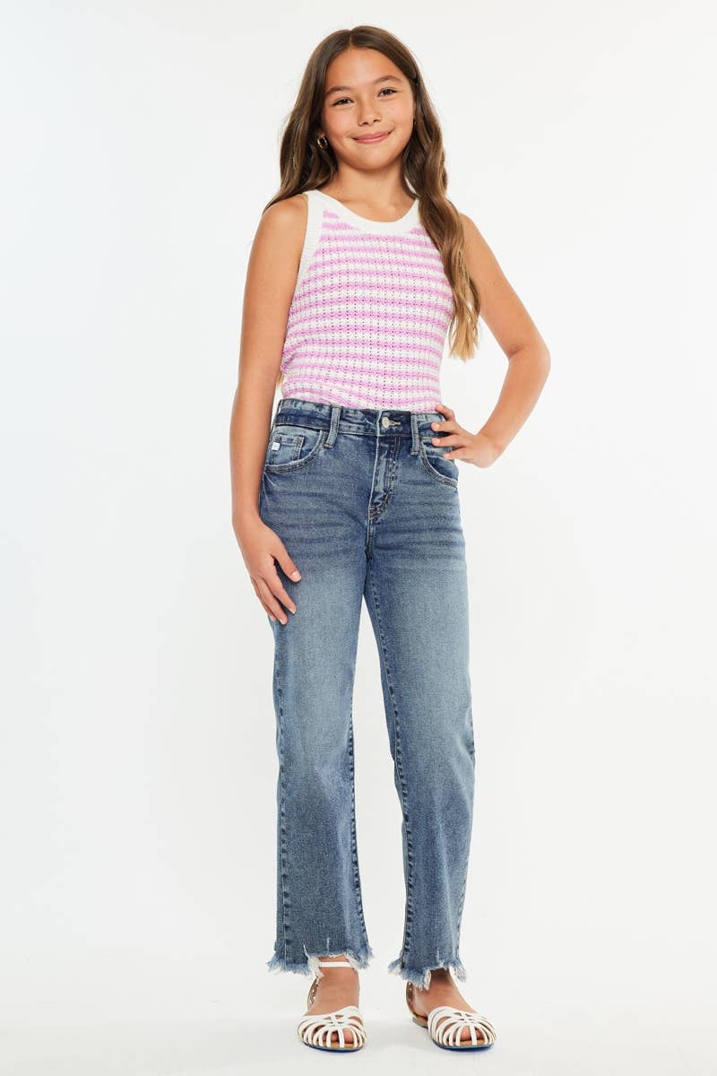 YOUTH HIGH RISE SLIM CTSTRAIGHT JEANS-YC20054D