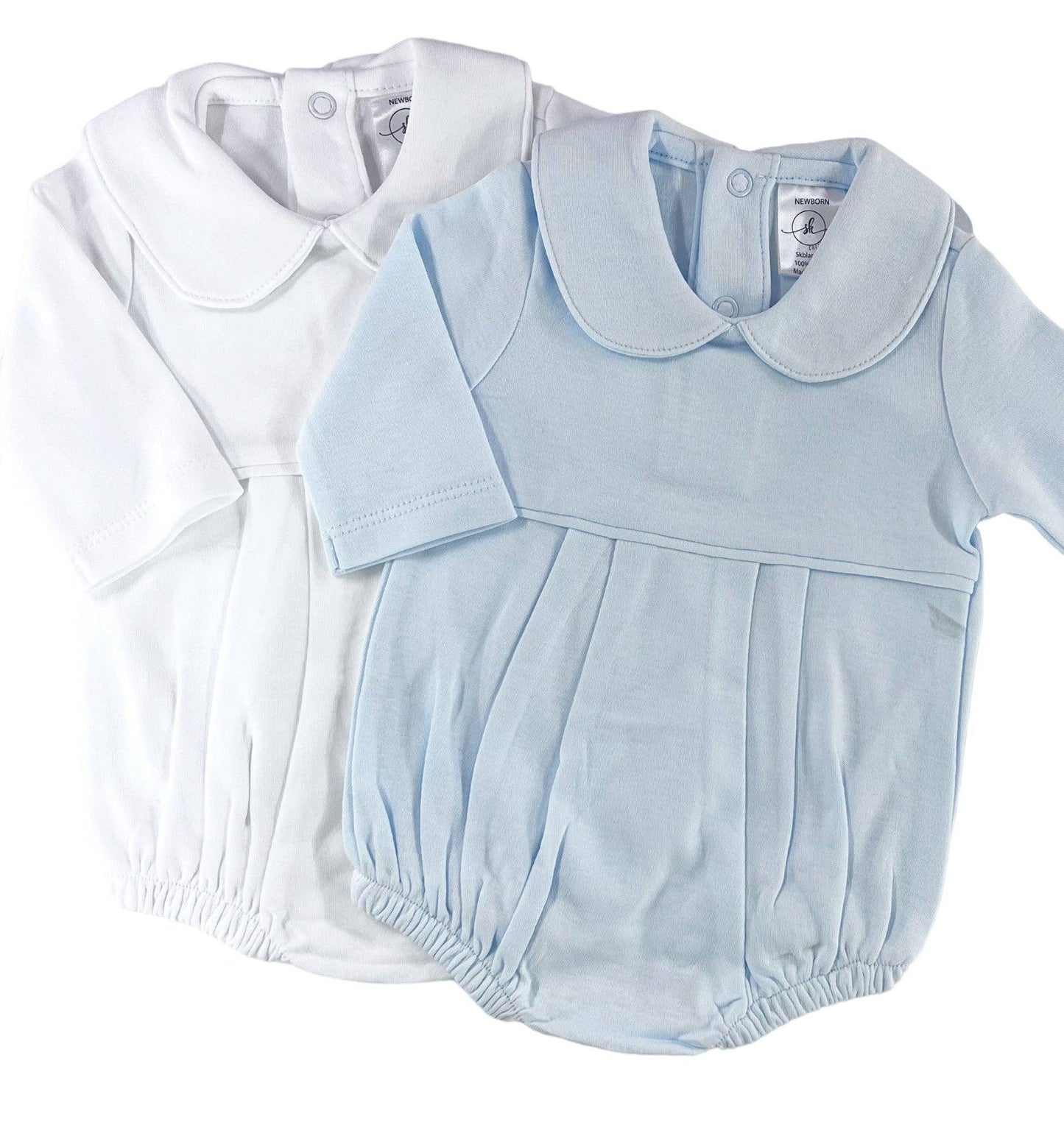 Light Blue Long Sleeve Pleated Bubble