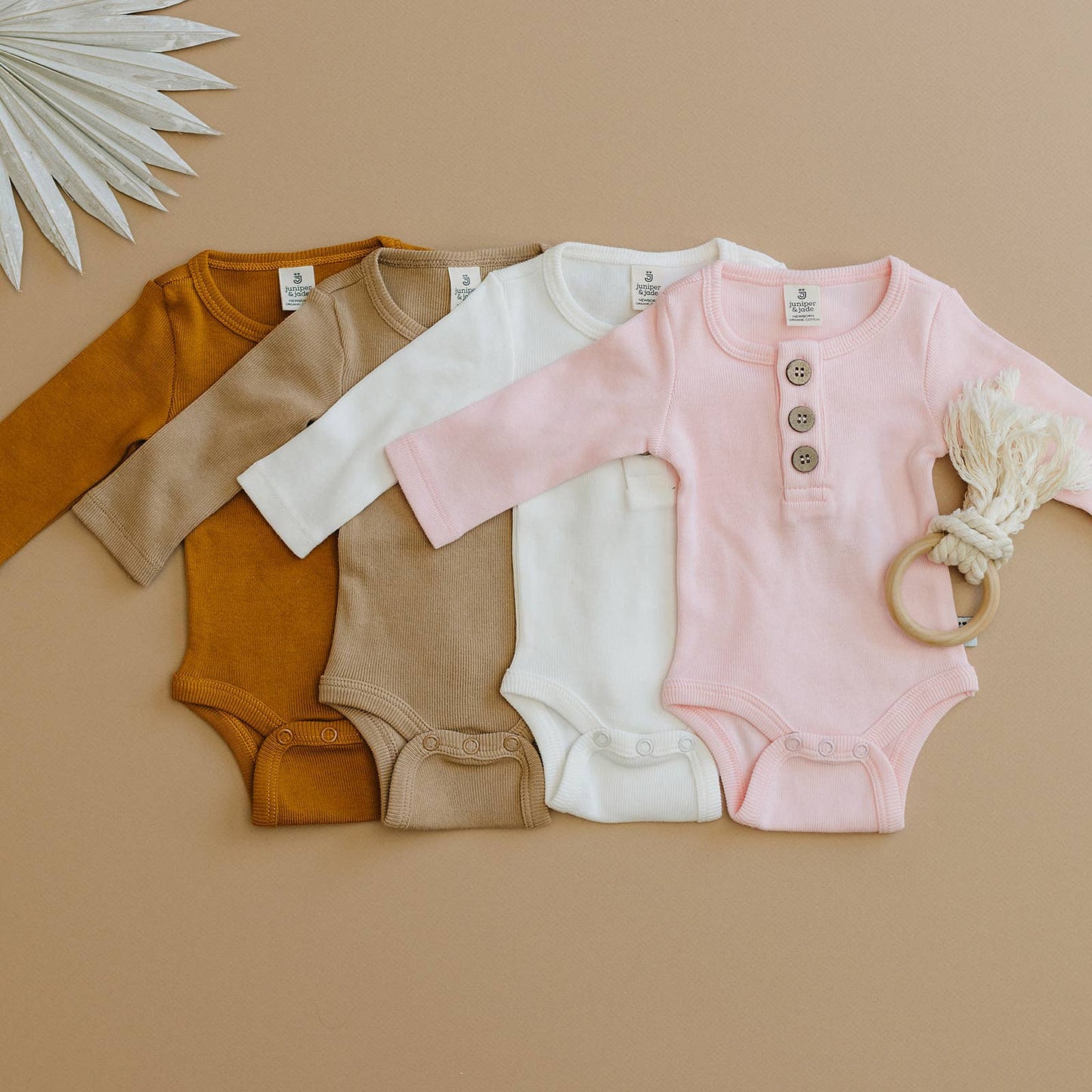Organic 3 Button Bodysuit | Pink