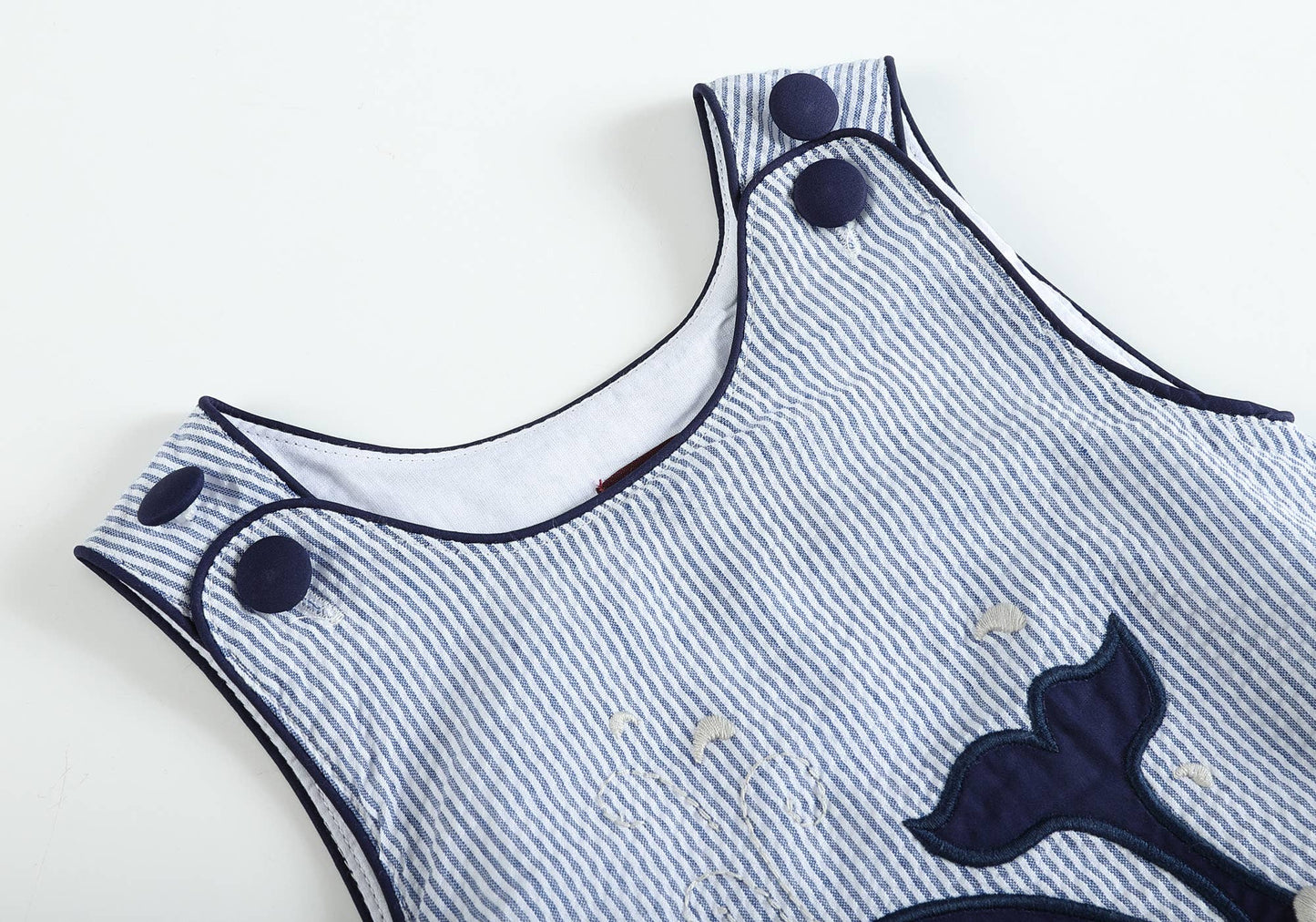 Seersucker Whale Bubble Romper