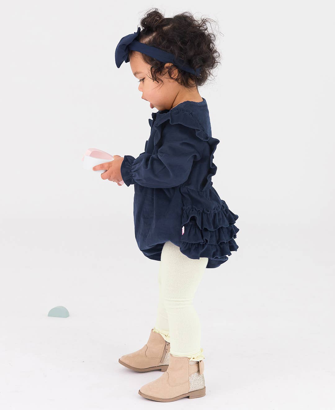 Dark Navy Waterfall Bubble Romper