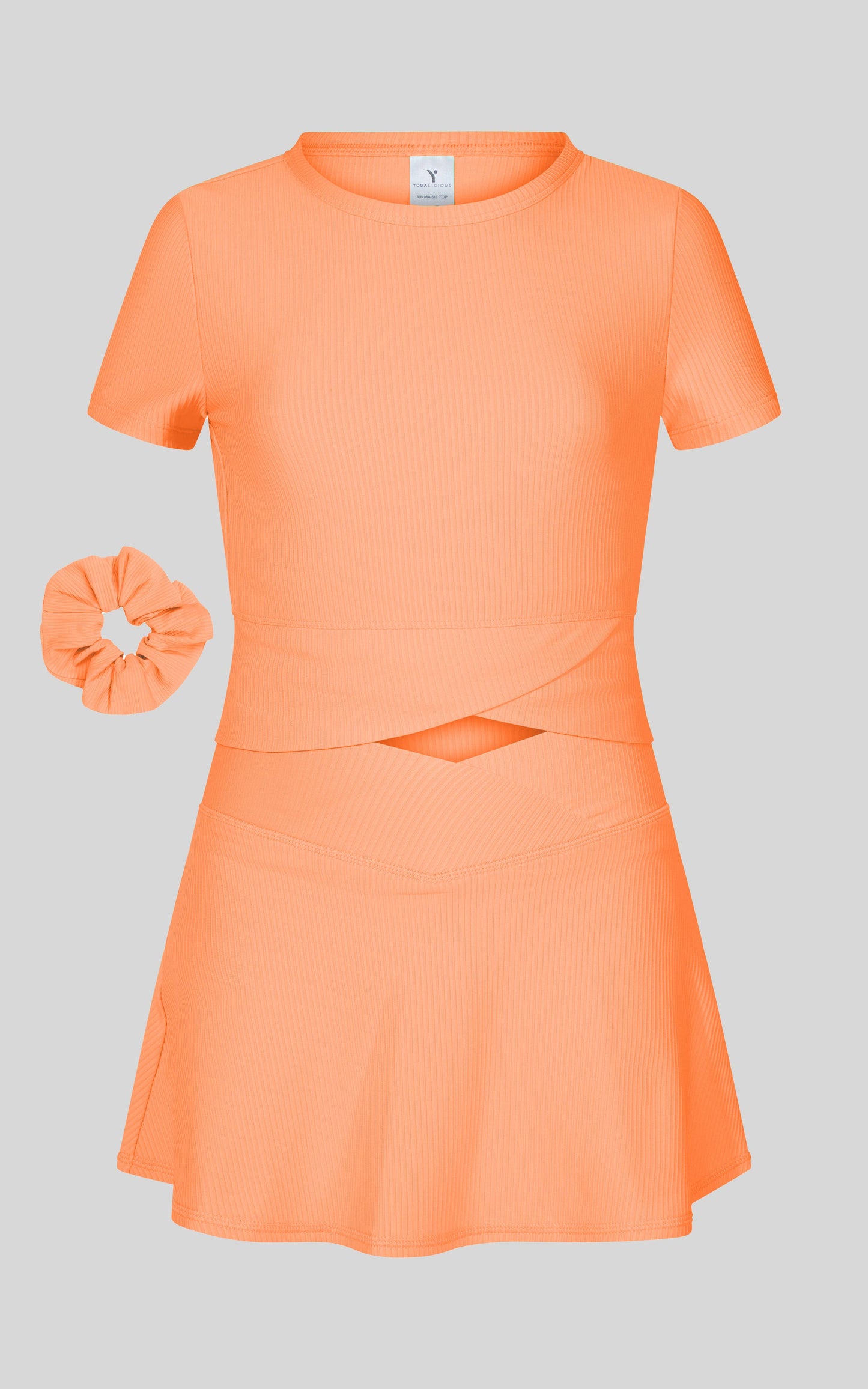 Rib Marie Crossover Top and Skort Set