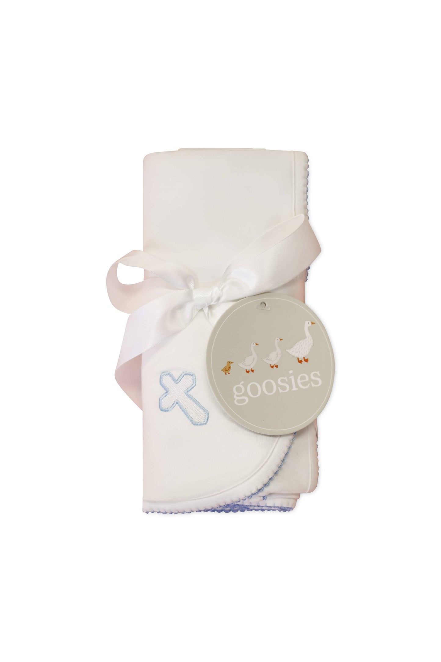 Pip Embroidered Blanket -  Blue Cross