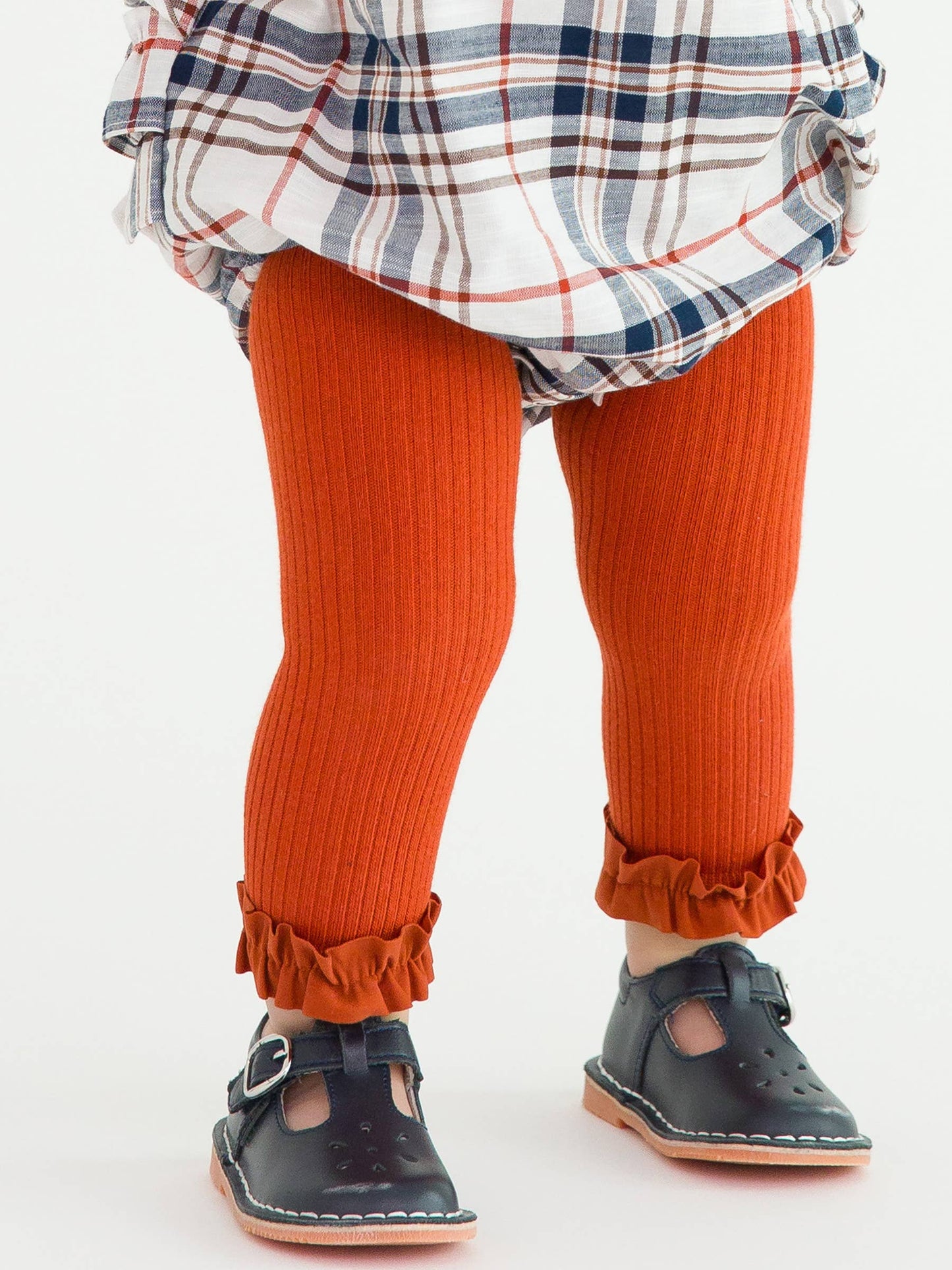 Rust Footless Ruffled Tights