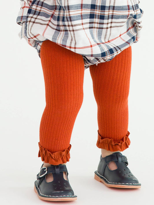 Rust Footless Ruffled Tights