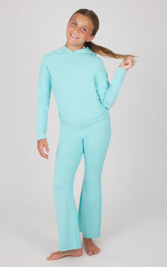Yogalicious Tween Girls Melange Hoodie and Flare Pant Set