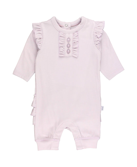 Lavender Fog Rib Henley Jumpsuit