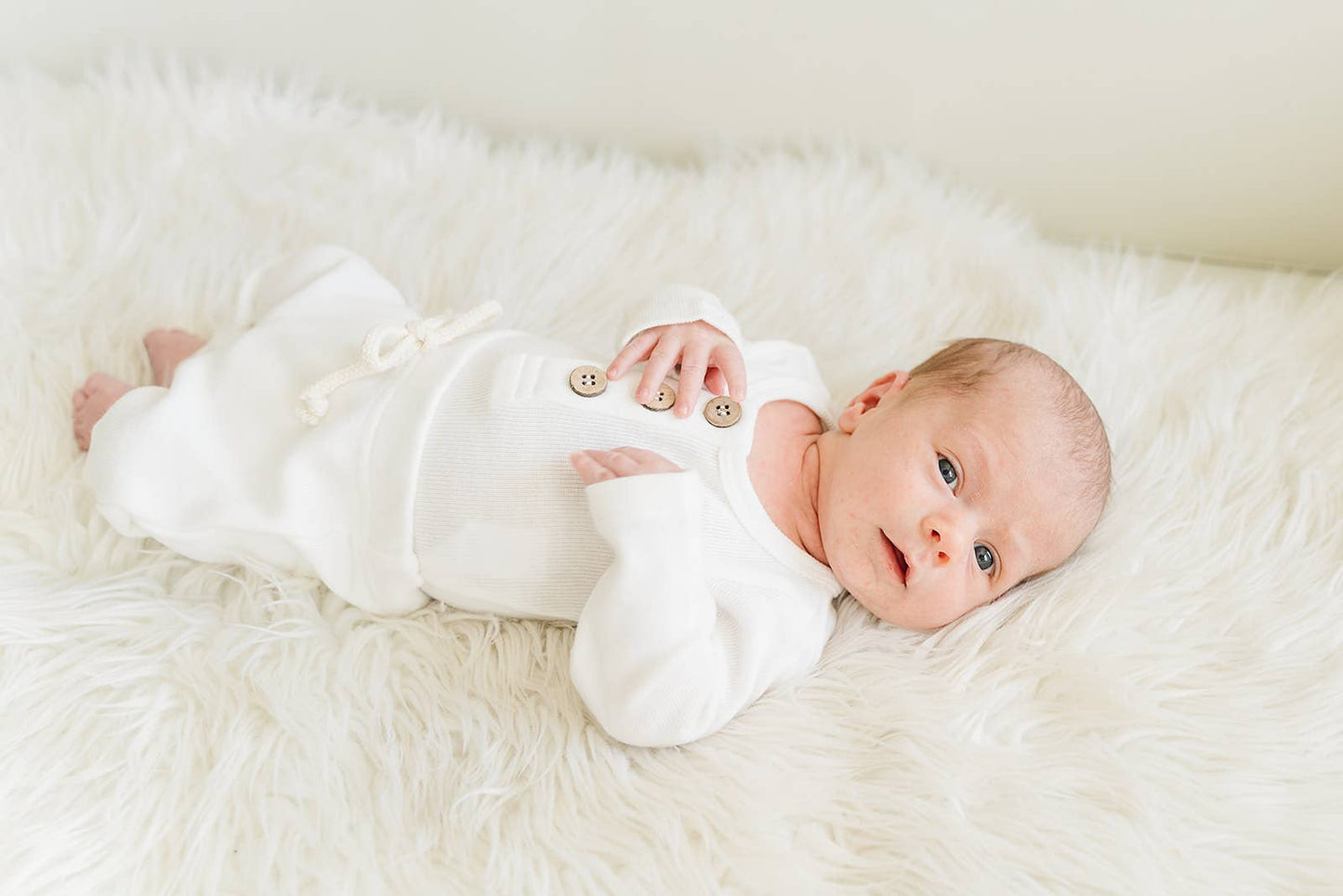 Organic 3 Button Bodysuit | Milk