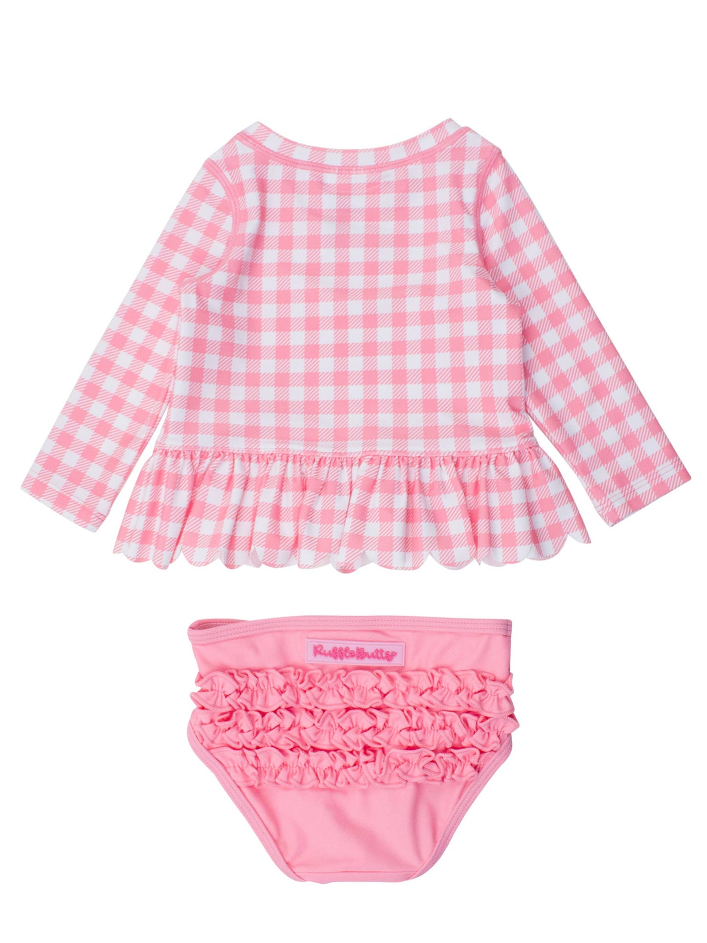 Gingham Rash Guard 2-Piece Swimsuit