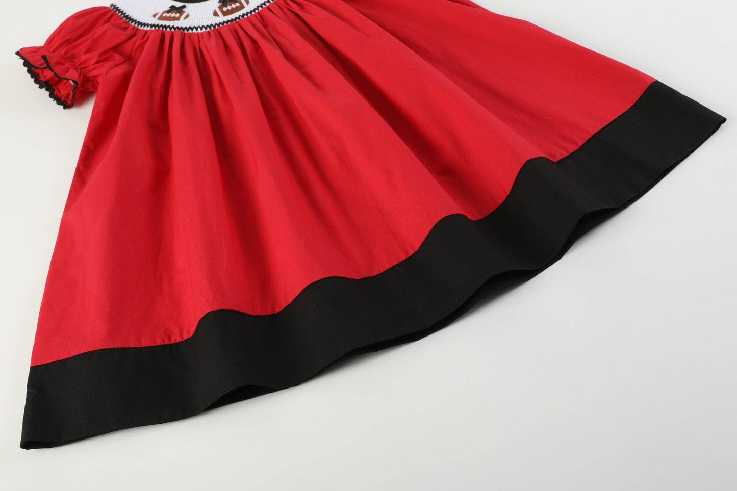 Football Smocked Bishop Dress