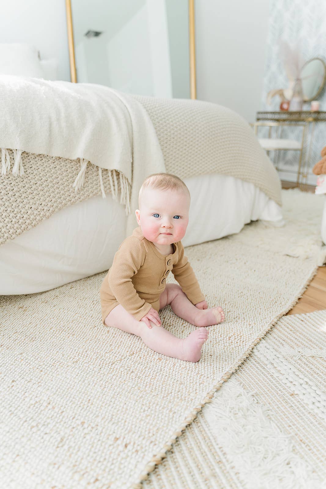 Organic 3 Button Bodysuit | Latte