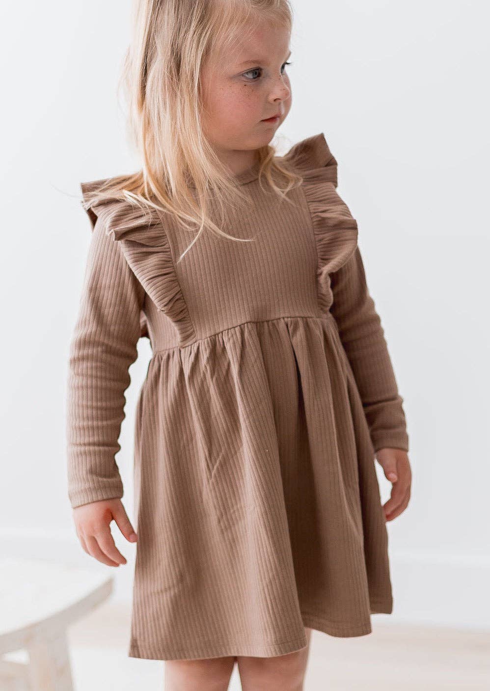 Ribbed Flutter Dress