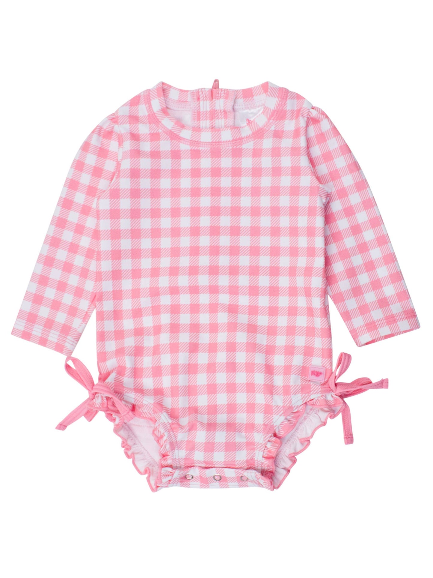 Gingham Rash Guard Swimsuit