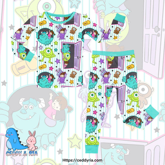Monster bamboo 2 piece set pjs
