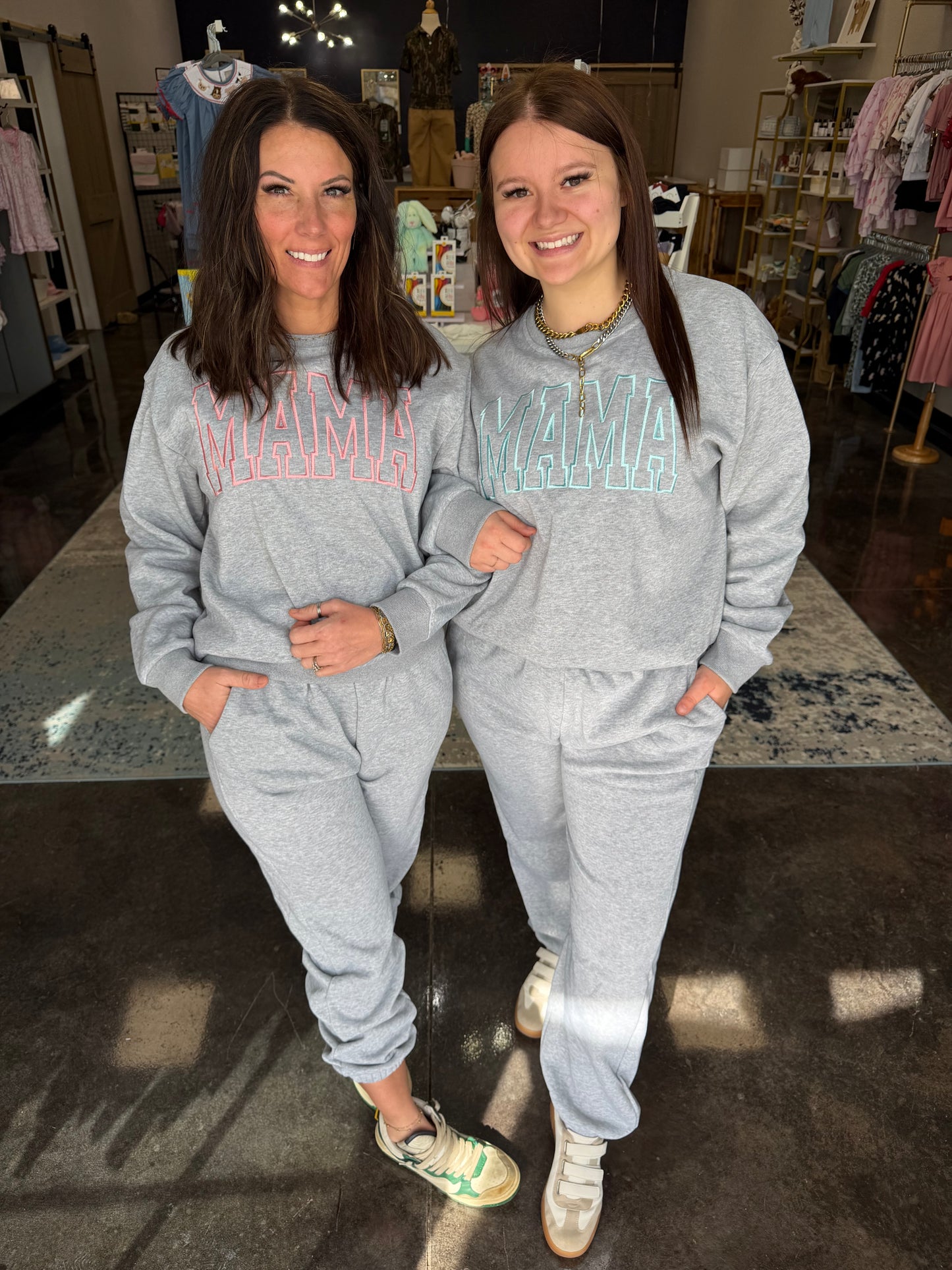 Mama Embroidered Sweat Set