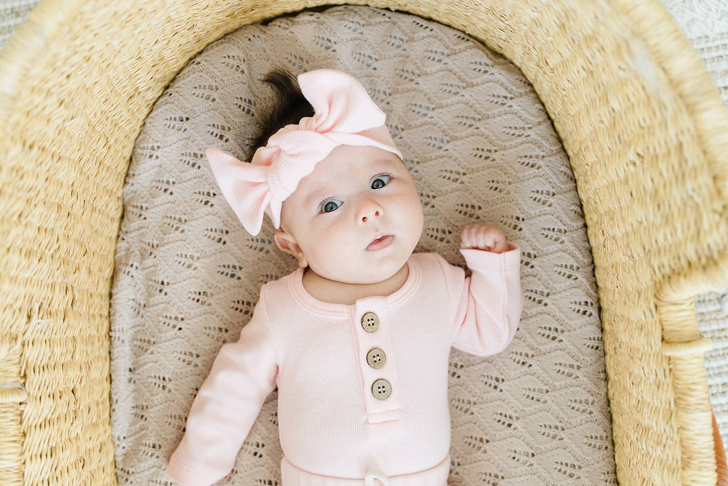 Organic 3 Button Bodysuit | Pink