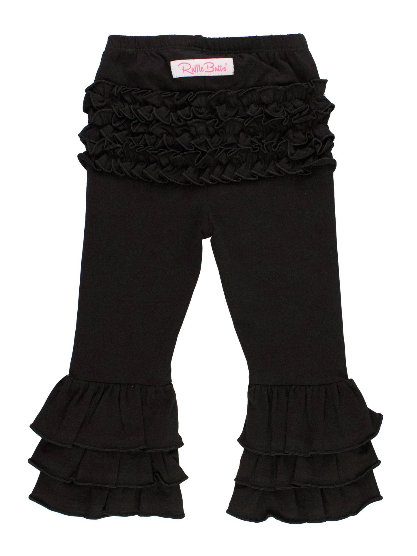 Baby Girls Black Ruffle Flare Pants