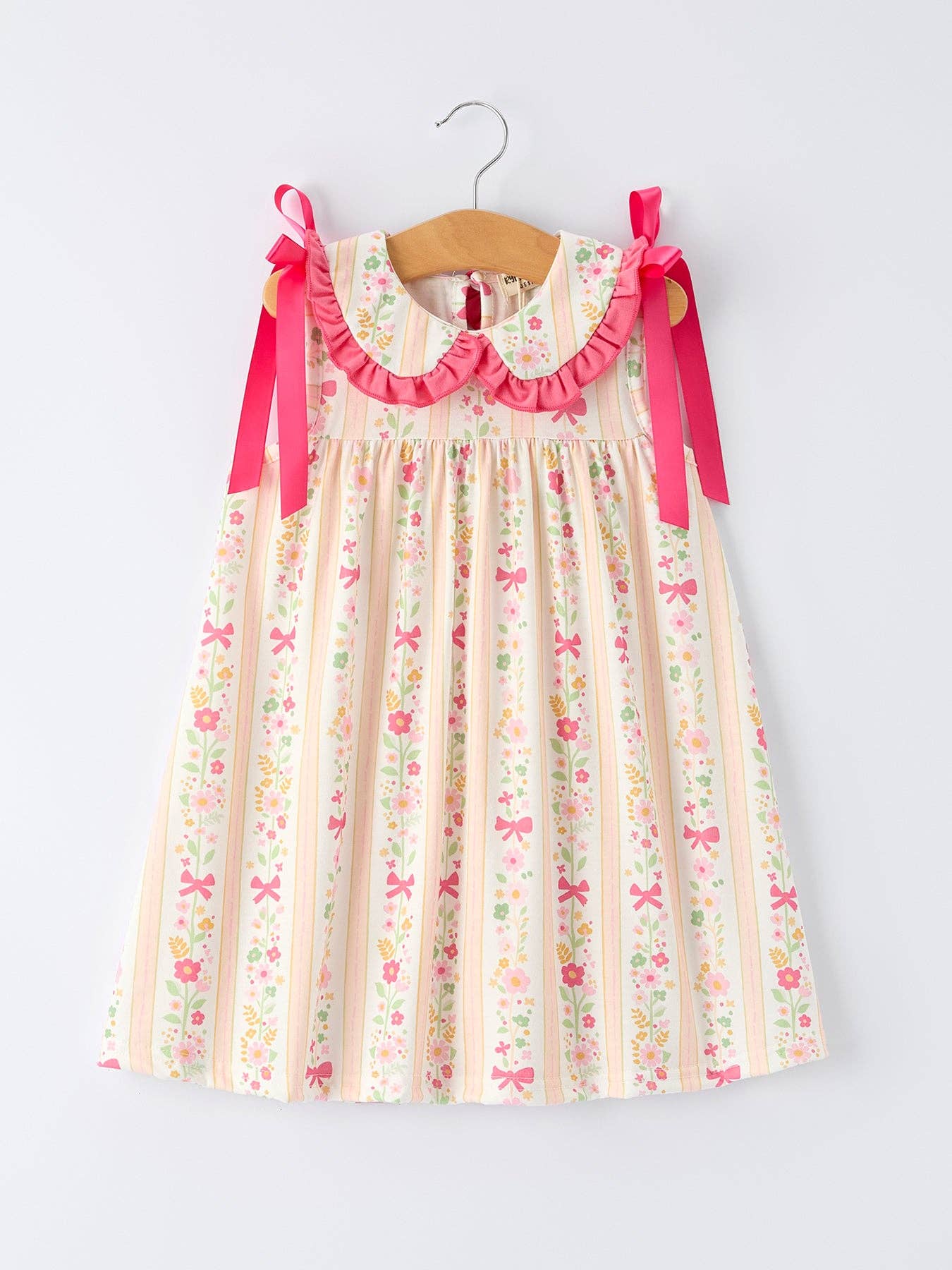 Floral Bow Ruffle Dress