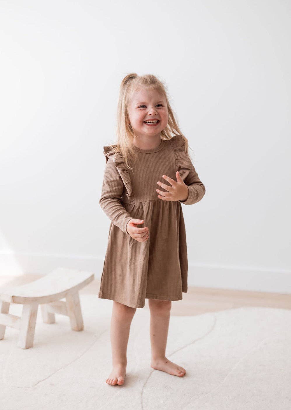 Ribbed Flutter Dress
