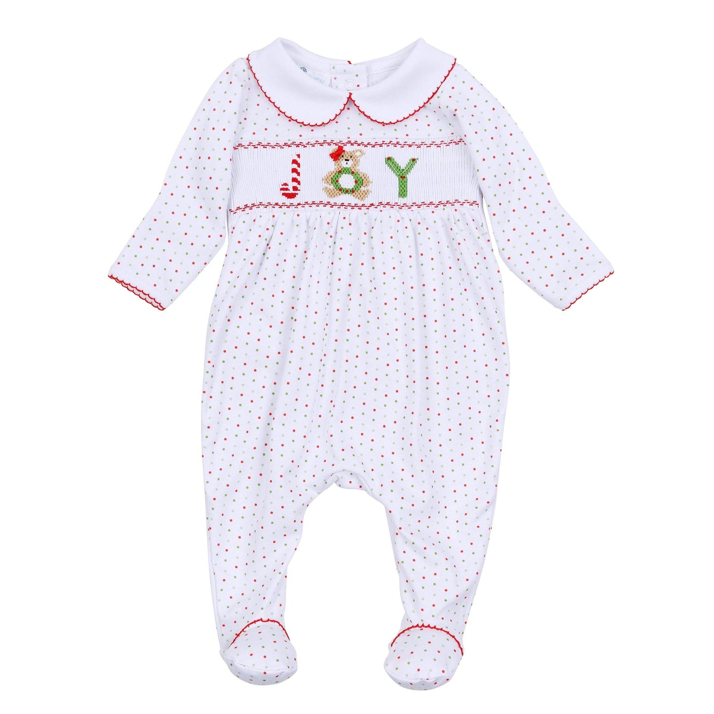 Christmas Joy Classics Smocked Footie -Girl