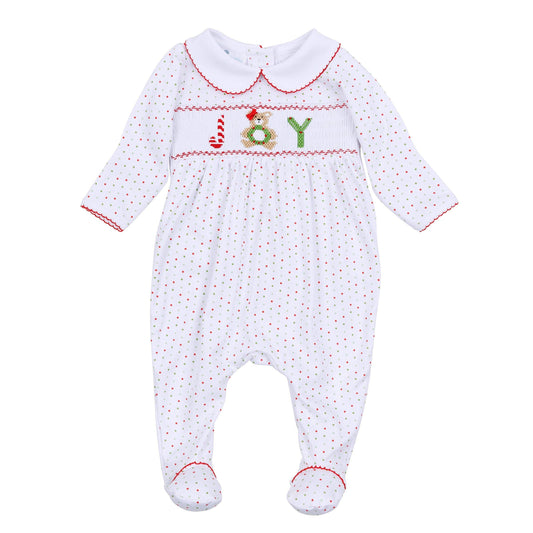 Christmas Joy Classics Smocked Footie -Girl