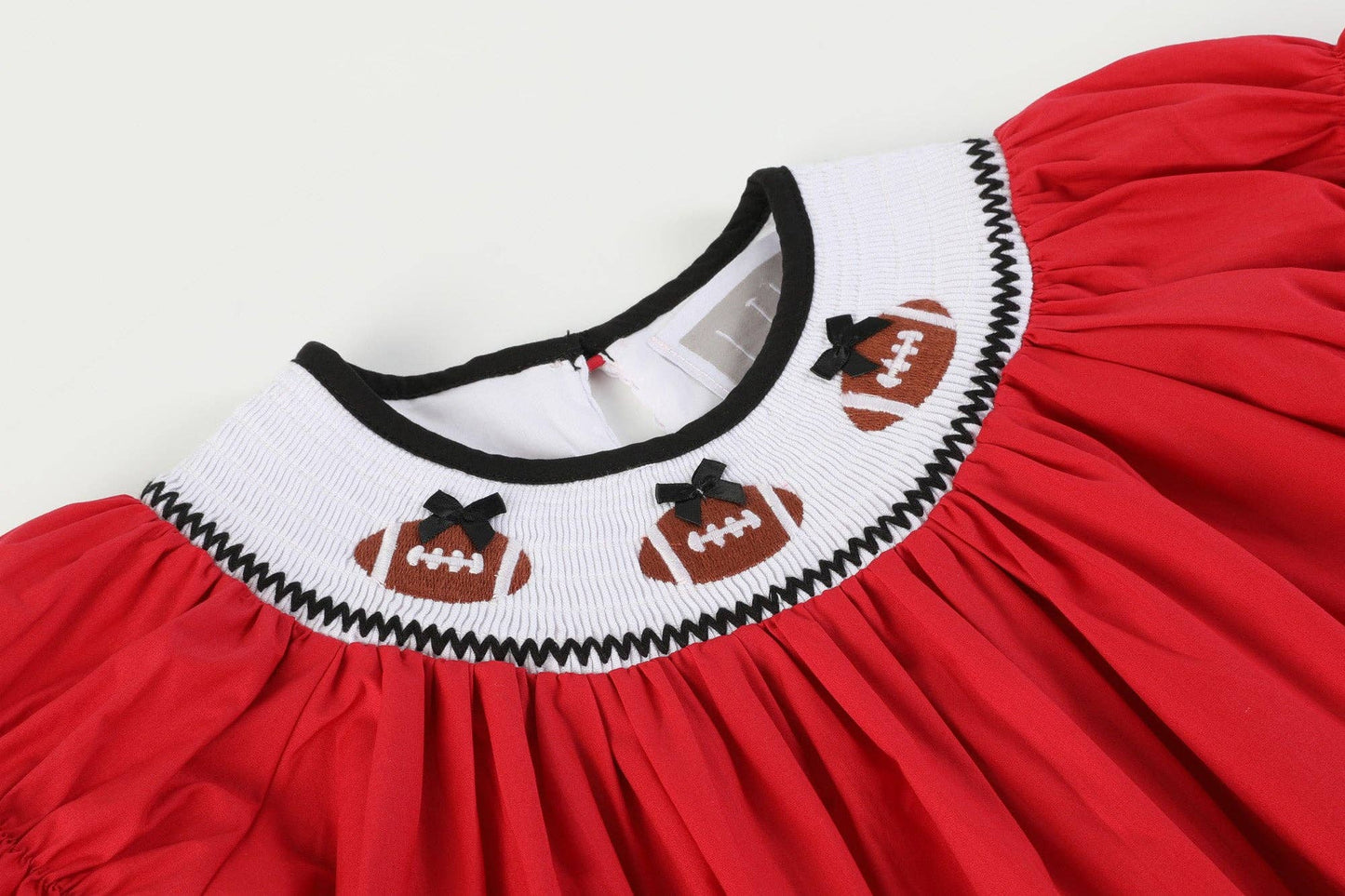 Football Smocked Bishop Dress