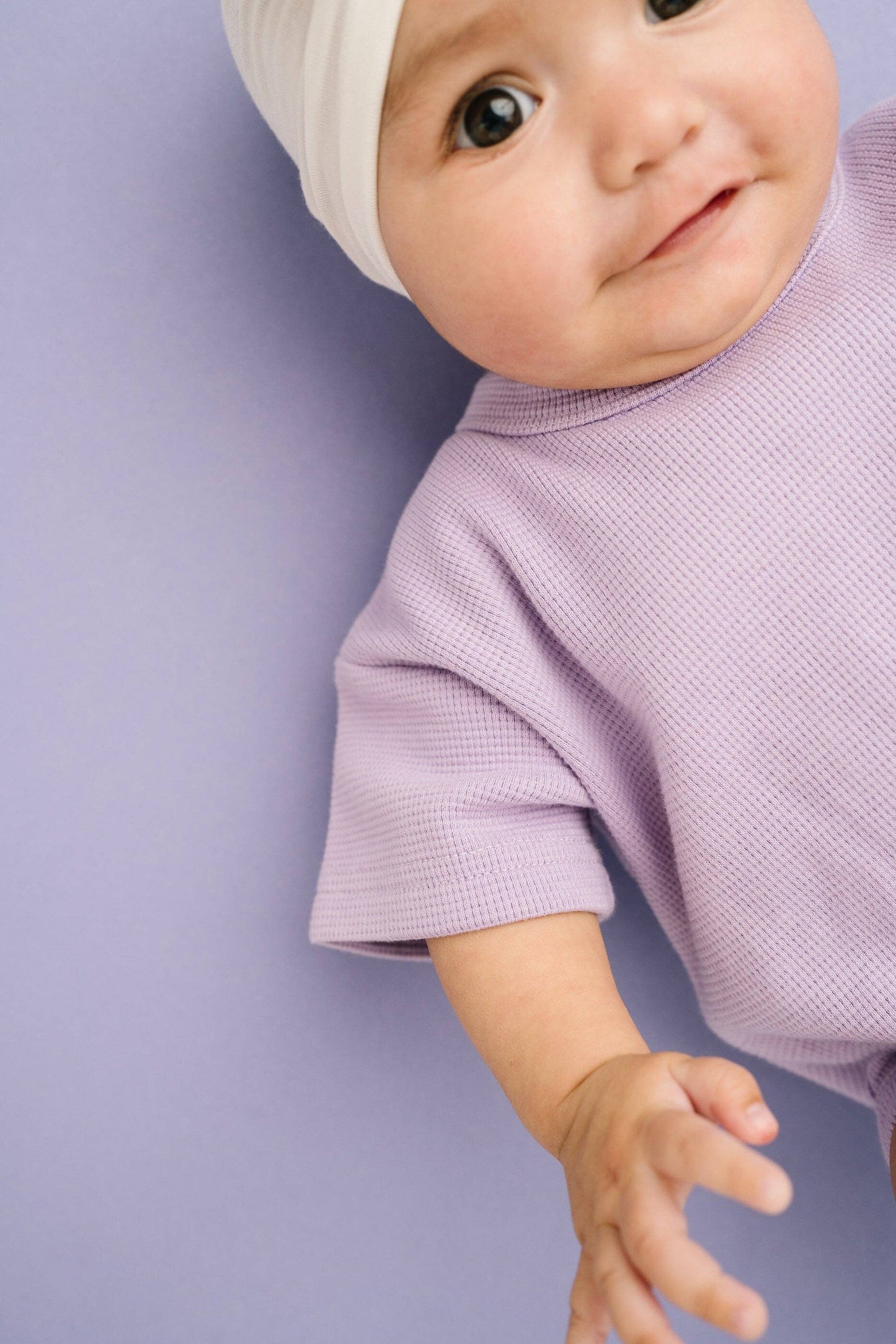 Lilac Waffle Pocket Romper