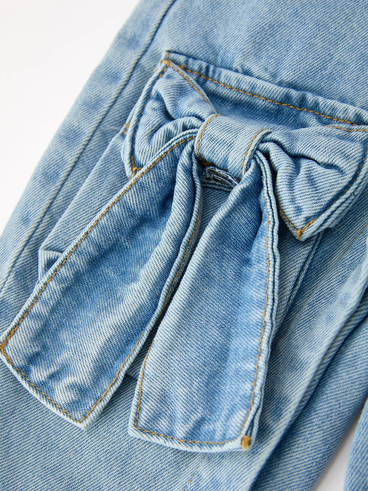 Denim Bow Overalls