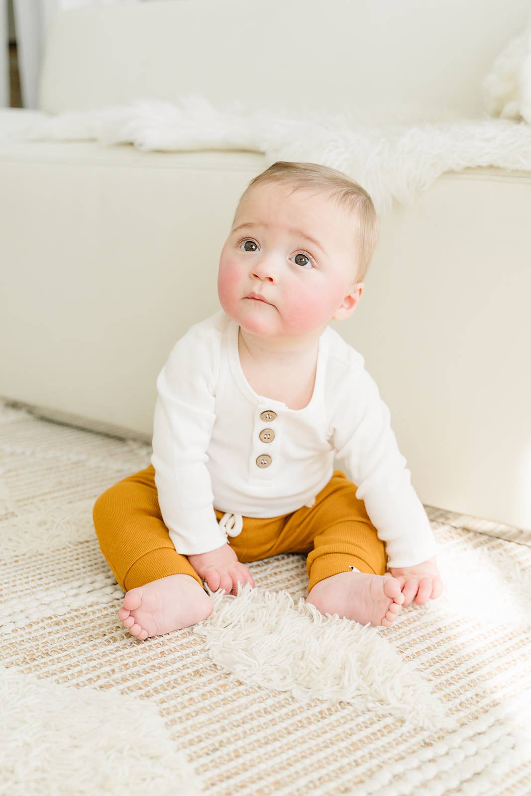 Organic 3 Button Bodysuit | Milk