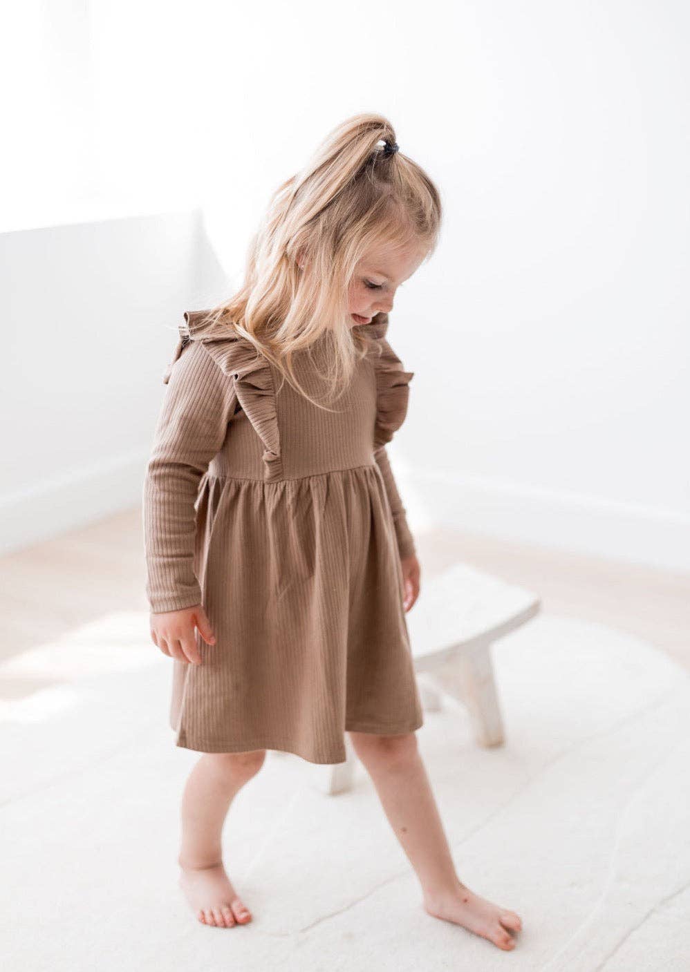 Ribbed Flutter Dress