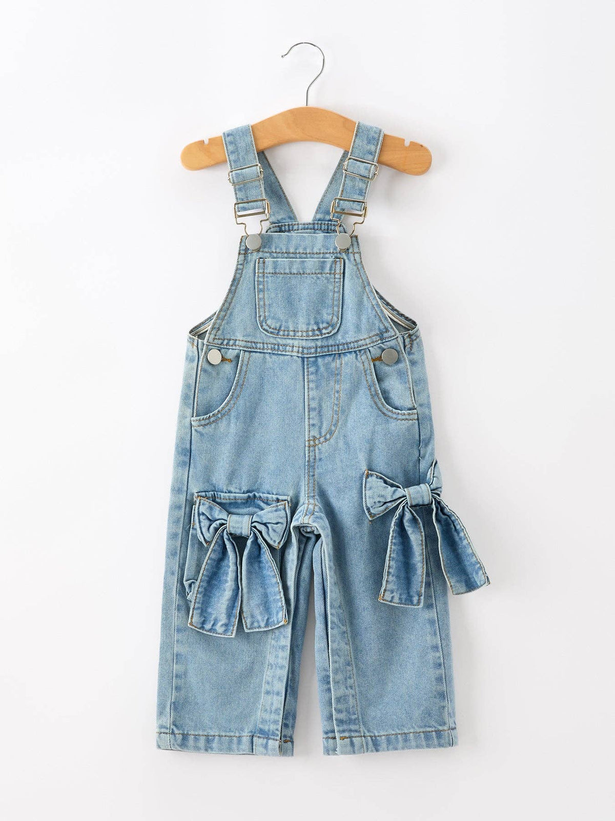 Denim Bow Overalls
