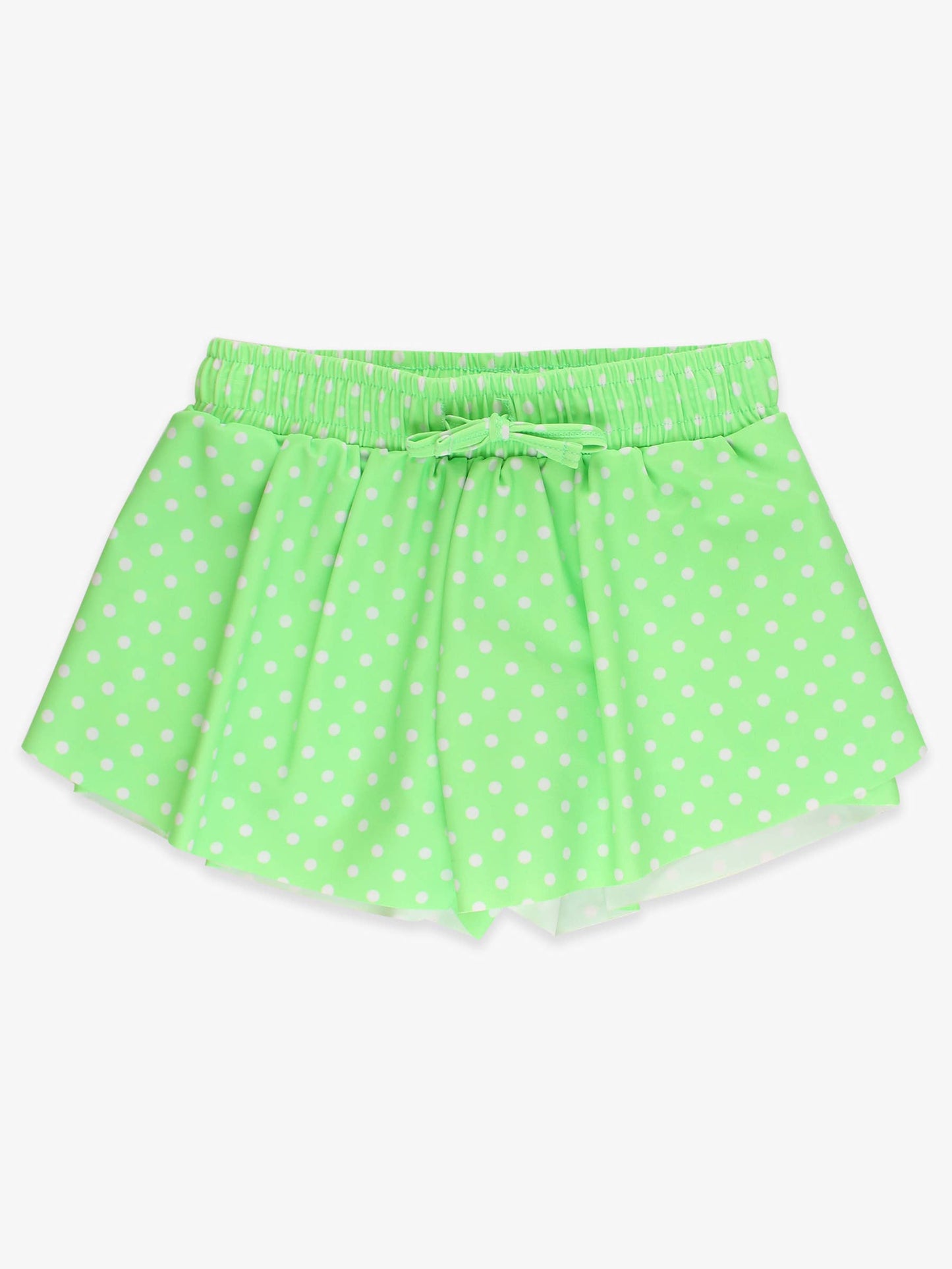 Girls Neon Honeydew Polka Dot Active Butterfly Shorts