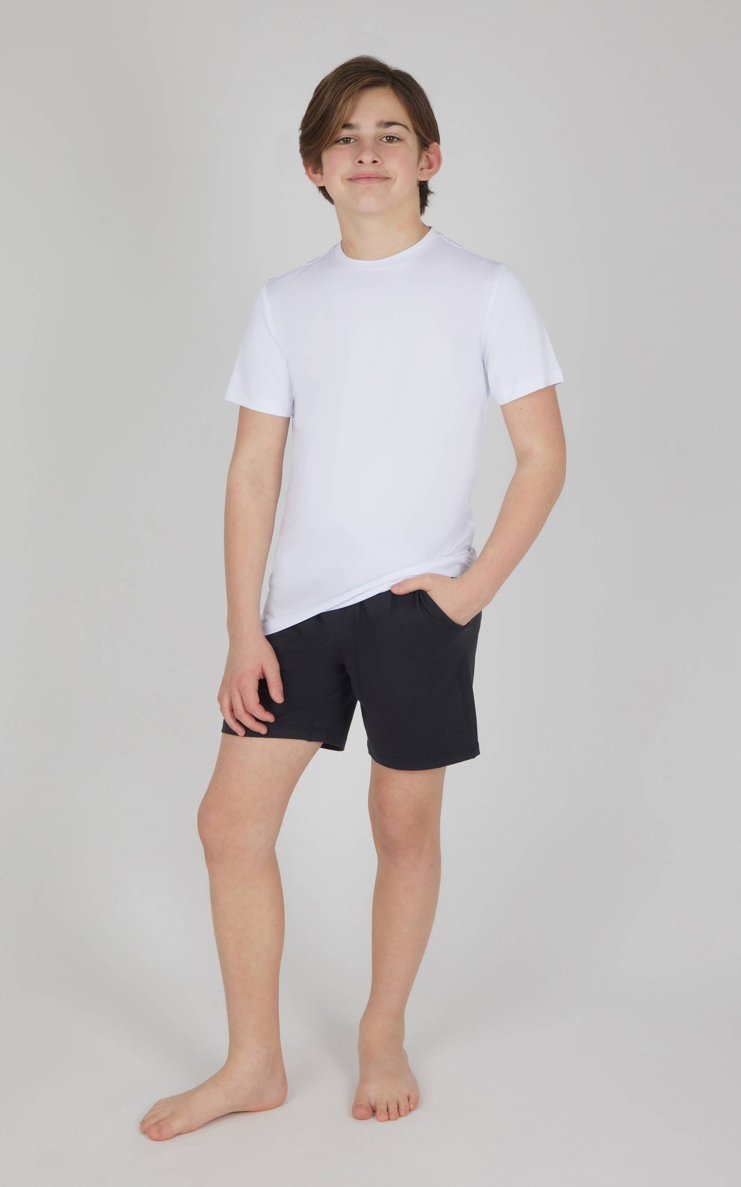 Boys Two Tone Heather Lux Shorts w Inner Liner